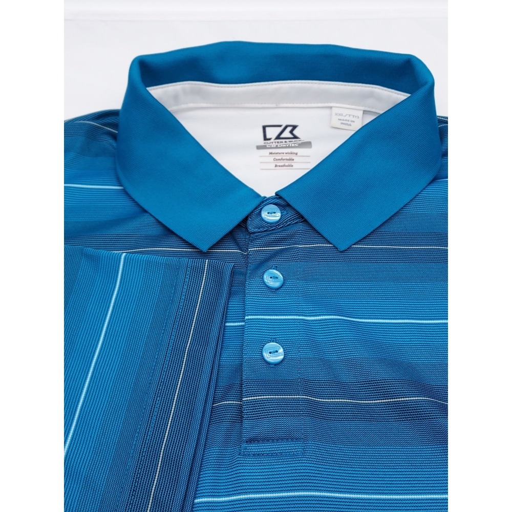 Cutter & Buck Shirt Mens Polo XXL Blue Golf‎ Casual Short Sleeve CB DryTec